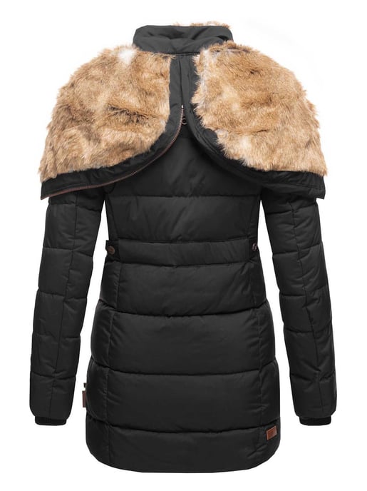 Marikoo Damen Winterjacke mit Kapuze & Kunstfell-Innenfutter - Image 4
