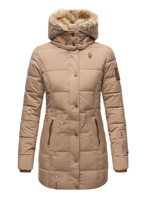 Marikoo Damen Winterjacke mit Kapuze & Kunstfell-Innenfutter - Image 2