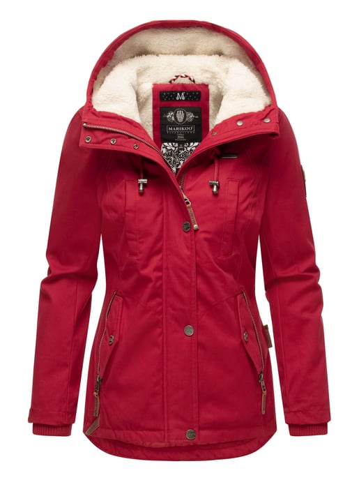 Marikoo Damen Winterjacke mit Teddyfell-Innenfutter & Kapuze - Image 1
