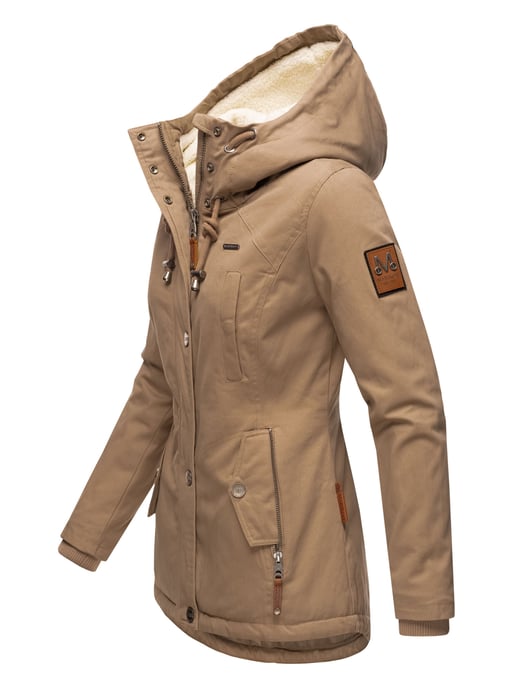 Marikoo Damen Winterjacke mit Teddyfell-Innenfutter & Kapuze - Image 3
