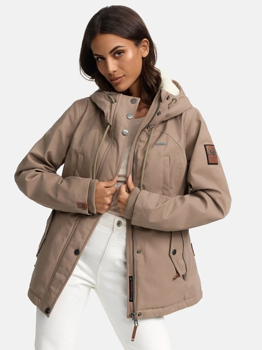 Marikoo Damen Winterjacke mit Teddyfell-Innenfutter & Kapuze - Image 5