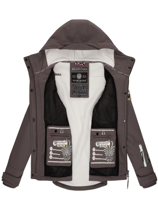 Marikoo Damen Softshelljacke – Kleine Zicke, warm mit Kapuze & Fleecefutter - Image 5