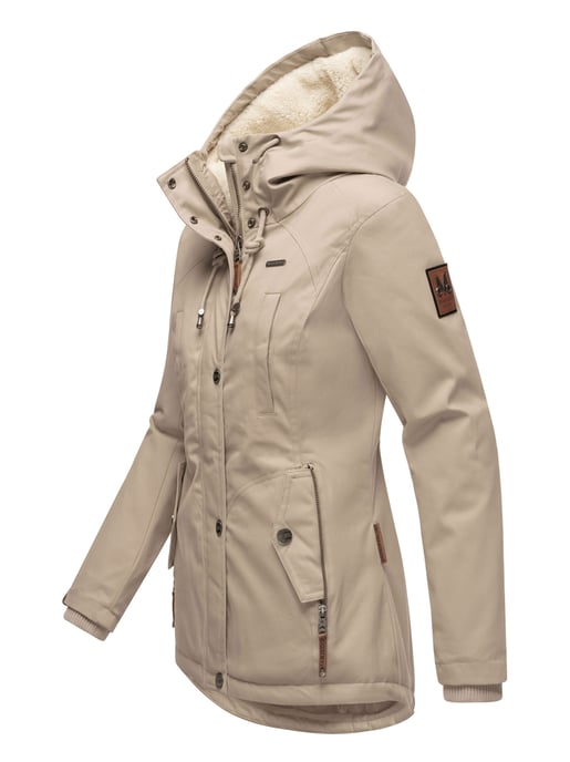 Marikoo Damen Winterjacke mit Teddyfell-Innenfutter & Kapuze - Image 3