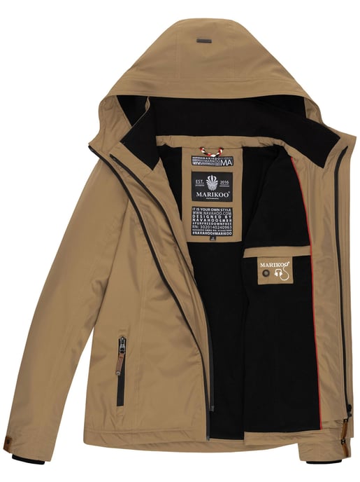 Marikoo Damen Übergangsjacke Erdbeere mit Doppelkragen & Fleece-Innenfutter - Image 6
