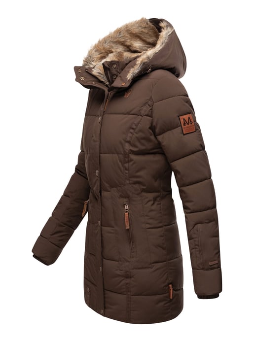 Marikoo Damen Winterjacke mit Kapuze & Kunstfell-Innenfutter - Image 3