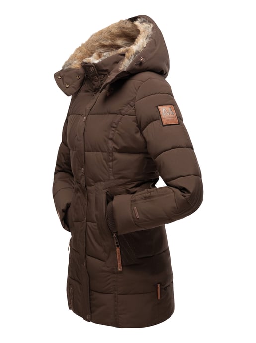 Marikoo Damen Winterjacke mit Kapuze & Kunstfell-Innenfutter - Image 4