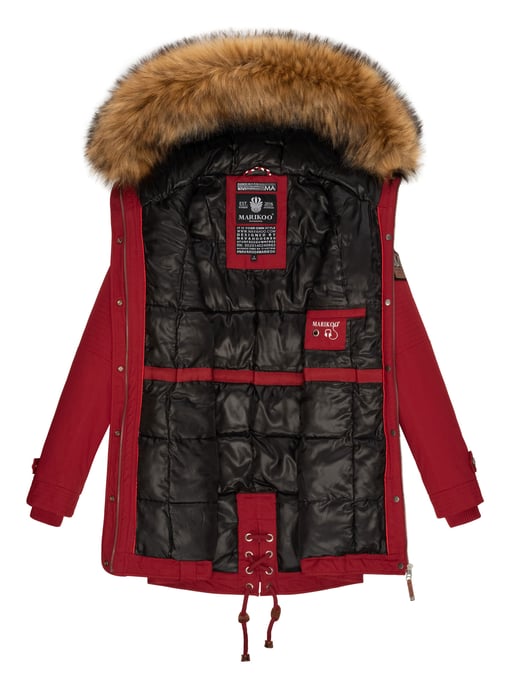Marikoo Damen Winterjacke mit abnehmbarem Kunstfellkragen & Taillenzug - Image 6