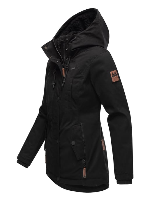 Marikoo Damen Winterjacke mit Teddyfell-Innenfutter & Kapuze - Image 3