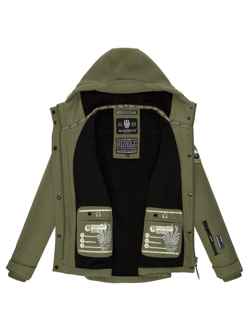 Marikoo Damen Softshelljacke – Kleine Zicke, warm mit Kapuze & Fleecefutter - Image 6