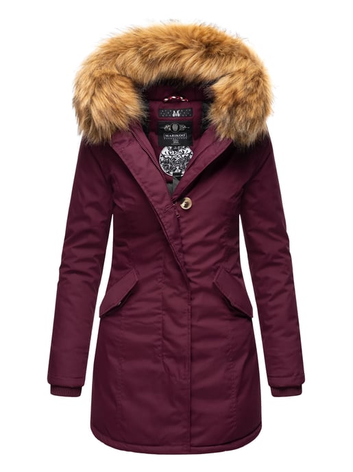 Marikoo Damen Winter Parka mit abnehmbarem Kunstfellkragen & Kapuze - Image 1