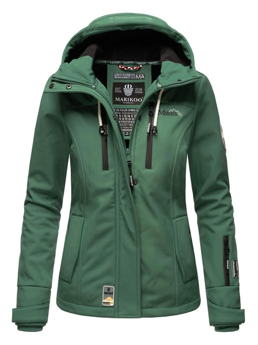Marikoo Damen Softshelljacke – Kleine Zicke, warm mit Kapuze & Fleecefutter - Image 1