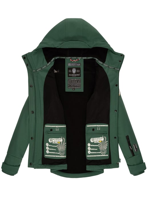 Marikoo Damen Softshelljacke – Kleine Zicke, warm mit Kapuze & Fleecefutter - Image 6