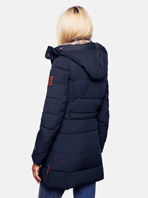 Marikoo Damen Winterjacke mit Kapuze & Kunstfell-Innenfutter - Image 5