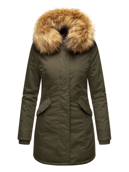 Marikoo Damen Winter Parka mit abnehmbarem Kunstfellkragen & Kapuze - Image 2