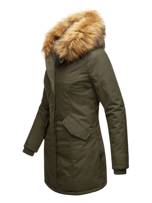 Marikoo Damen Winter Parka mit abnehmbarem Kunstfellkragen & Kapuze - Image 3