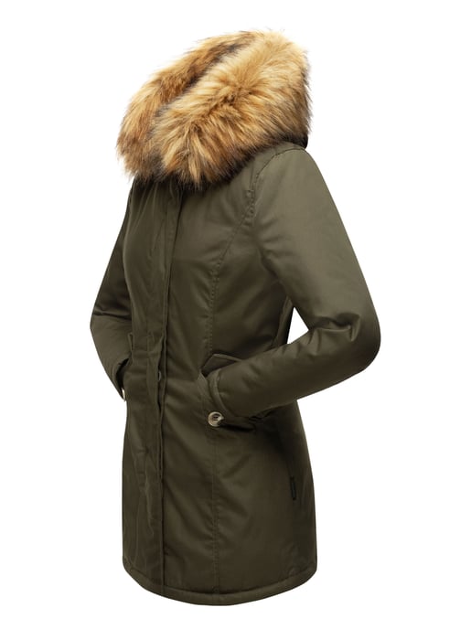 Marikoo Damen Winter Parka mit abnehmbarem Kunstfellkragen & Kapuze - Image 5