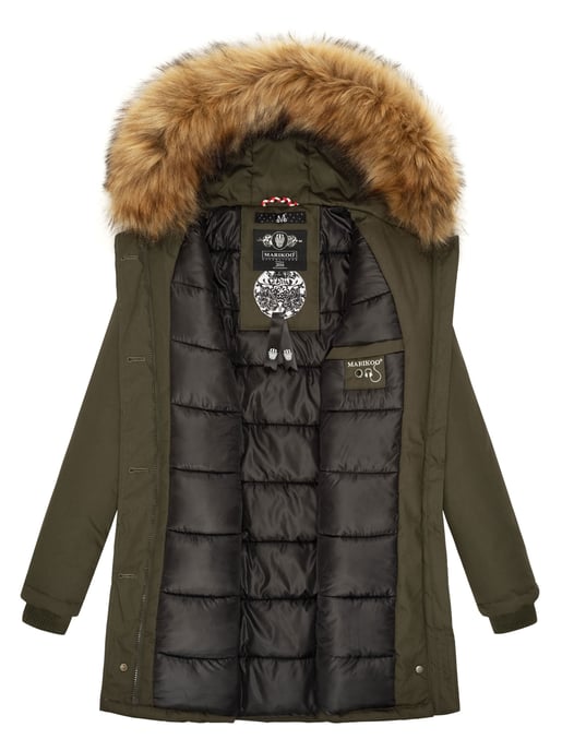 Marikoo Damen Winter Parka mit abnehmbarem Kunstfellkragen & Kapuze - Image 6