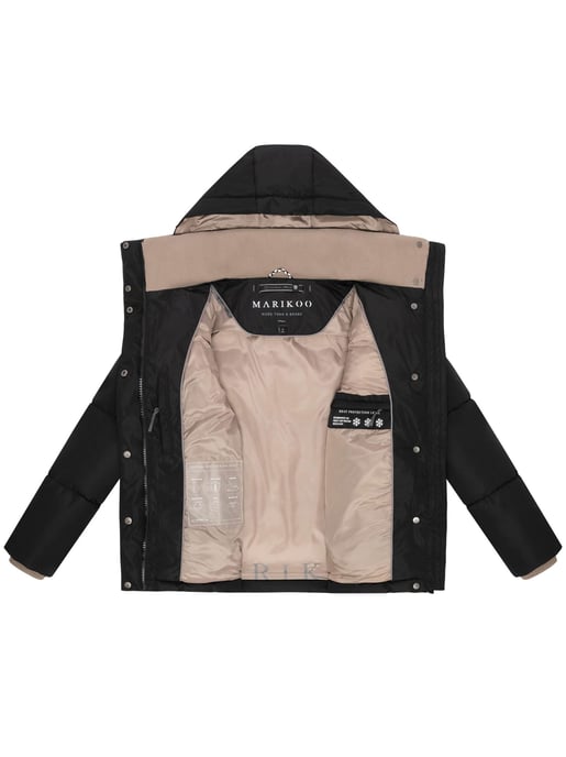 Marikoo Damen Steppjacke Omariaa mit Colorblocking & abnehmbarer Kapuze - Image 4