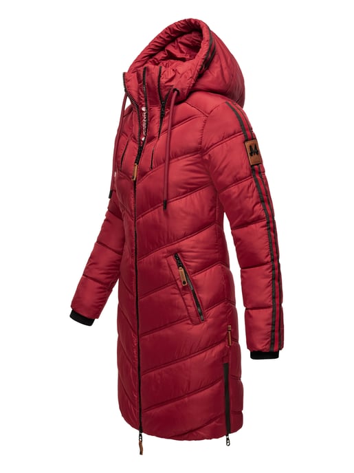 Marikoo Damen Winter Steppjacke – Armasa, lang mit Kapuze & Teddyfell - Image 3