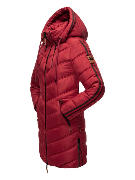 Marikoo Damen Winter Steppjacke – Armasa, lang mit Kapuze & Teddyfell - Image 4