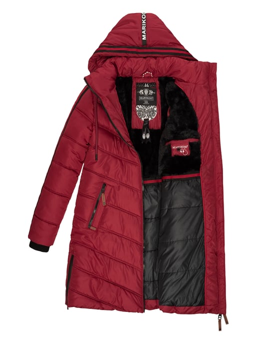 Marikoo Damen Winter Steppjacke – Armasa, lang mit Kapuze & Teddyfell - Image 6