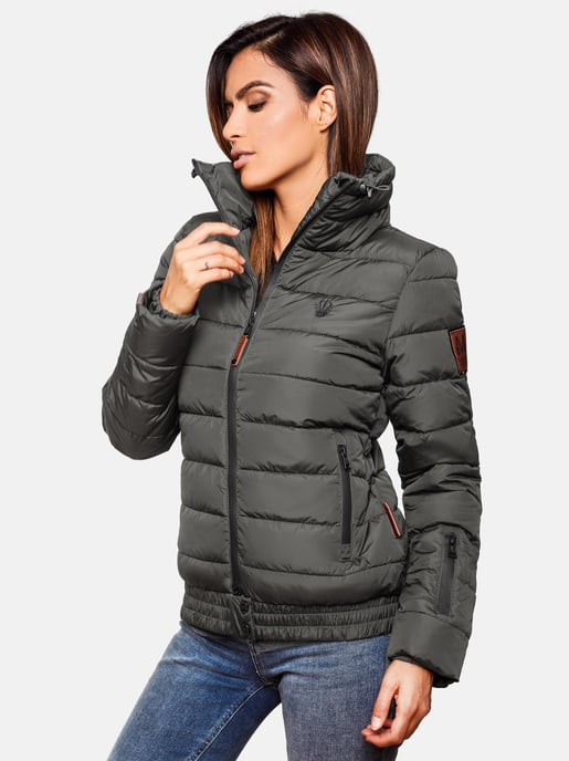 Marikoo Damen Steppjacke Poisen mit hohem Kragen & Teddyfleece-Taschen - Image 5
