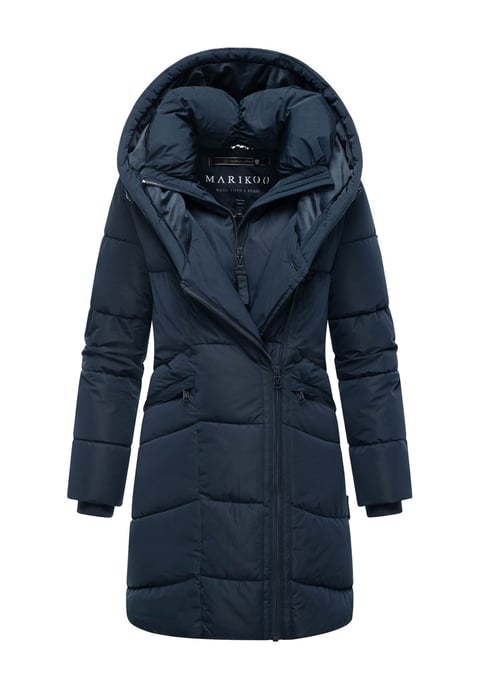 Marikoo Damen Steppmantel Virenaa mit Layer-Look & warmem Fleecefutter - Image 1