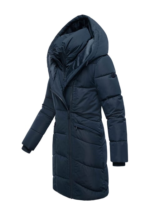 Marikoo Damen Steppmantel Virenaa mit Layer-Look & warmem Fleecefutter - Image 2