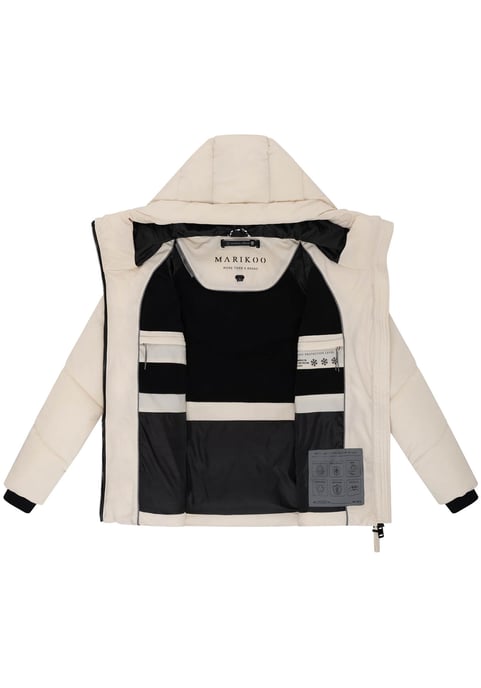 Marikoo Damen Wintersteppjacke Kwamee mit Kapuze & Zwei-Wege-Reißverschluss - Image 4