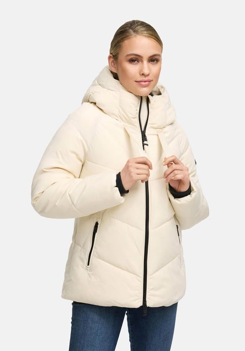 Marikoo Damen Wintersteppjacke Kwamee mit Kapuze & Zwei-Wege-Reißverschluss - Image 6