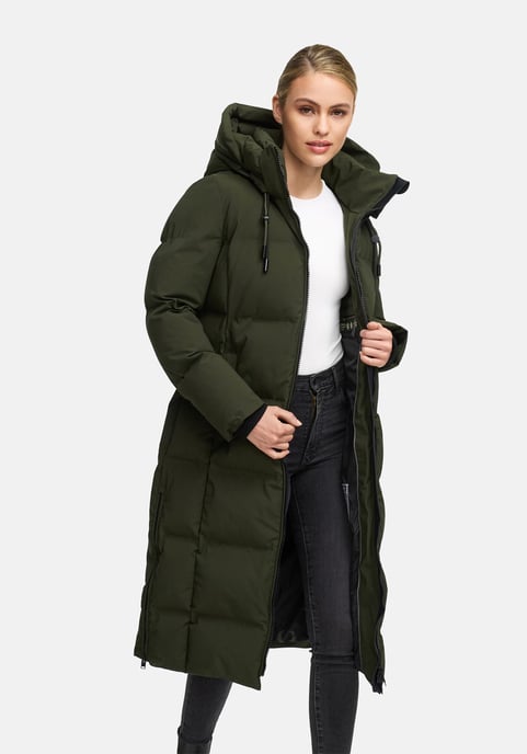 Marikoo Damen Winter Steppmantel Tikoraa mit abnehmbarer Kapuze - Image 6