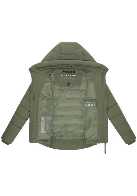 Marikoo Damen Steppjacke Tayenaa mit Kapuze & warmem Fleecefutter - Image 4