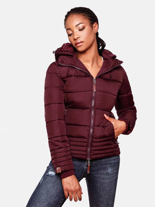 Marikoo Damen Steppjacke Poisen mit hohem Kragen & Teddyfleece-Taschen - Image 6