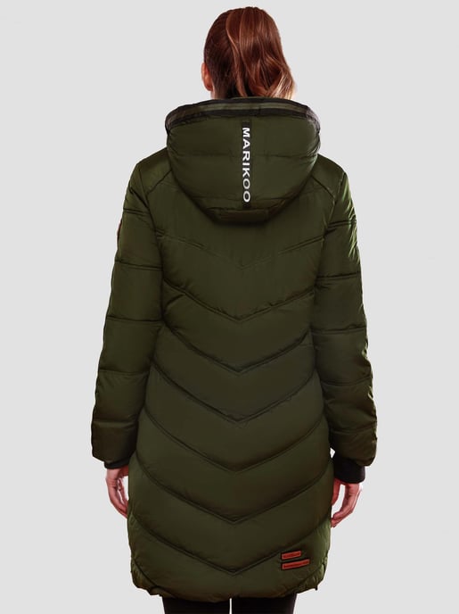 Marikoo Damen Winter Steppjacke – Armasa, lang mit Kapuze & Teddyfell - Image 5