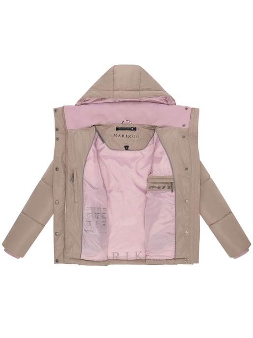 Marikoo Damen Steppjacke Omariaa mit Colorblocking & abnehmbarer Kapuze - Image 4