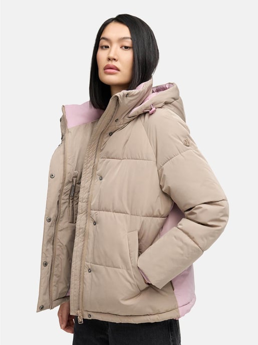 Marikoo Damen Steppjacke Omariaa mit Colorblocking & abnehmbarer Kapuze - Image 5