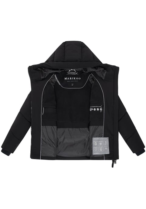 Marikoo Damen Wintersteppjacke Kwamee mit Kapuze & Zwei-Wege-Reißverschluss - Image 4