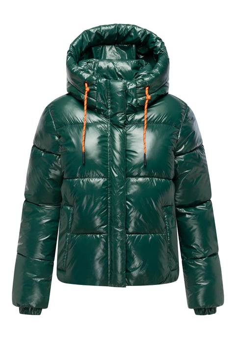 Marikoo Damen Winter Steppjacke Skyraa mit Kapuze & glänzendem Design - Image 2