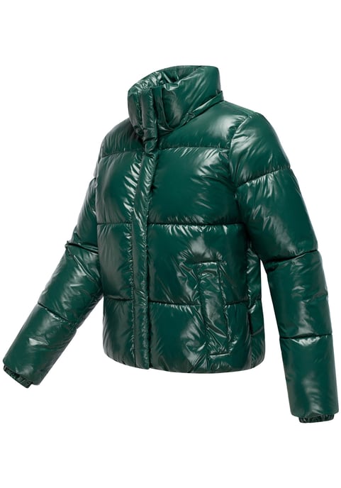 Marikoo Damen Winter Steppjacke Skyraa mit Kapuze & glänzendem Design - Image 4