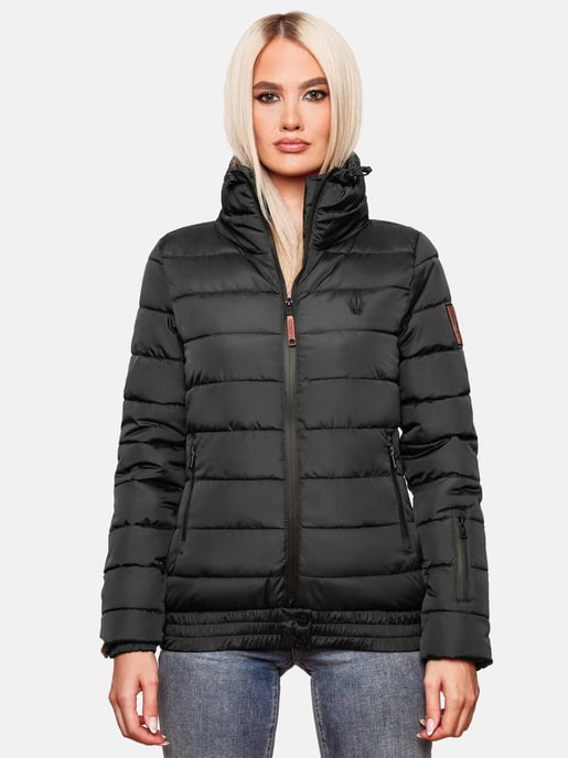 Marikoo Damen Steppjacke Poisen mit hohem Kragen & Teddyfleece-Taschen - Image 4