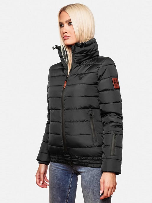 Marikoo Damen Steppjacke Poisen mit hohem Kragen & Teddyfleece-Taschen - Image 6