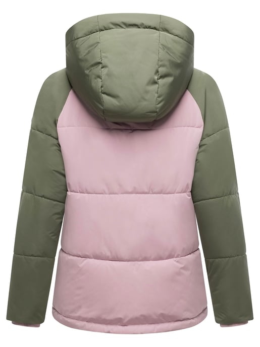 Marikoo Damen Steppjacke Omariaa mit Colorblocking & abnehmbarer Kapuze - Image 3