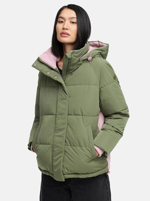 Marikoo Damen Steppjacke Omariaa mit Colorblocking & abnehmbarer Kapuze - Image 5