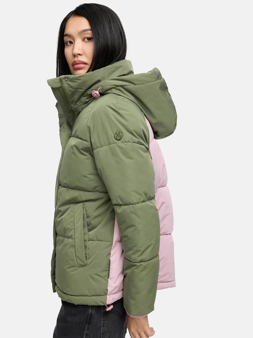 Marikoo Damen Steppjacke Omariaa mit Colorblocking & abnehmbarer Kapuze - Image 6