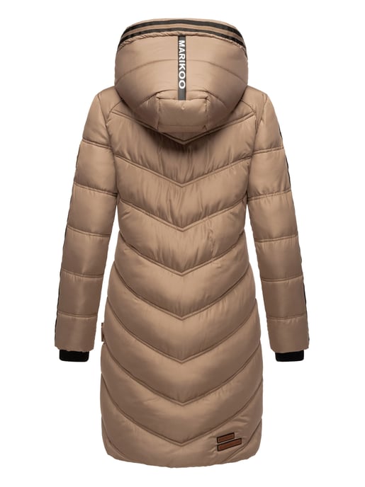 Marikoo Damen Winter Steppjacke – Armasa, lang mit Kapuze & Teddyfell - Image 5