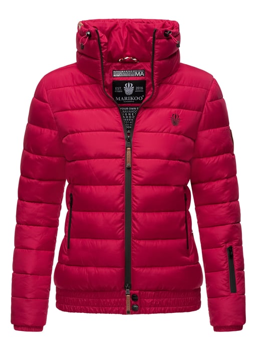 Marikoo Damen Steppjacke Poisen mit hohem Kragen & Teddyfleece-Taschen - Image 1