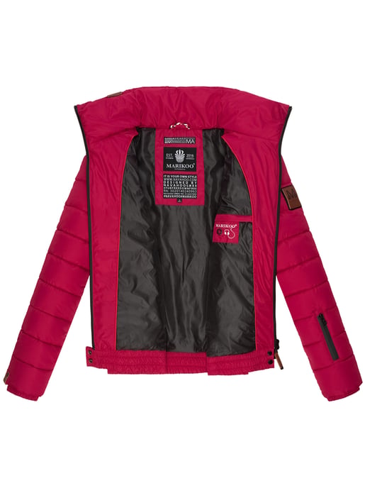 Marikoo Damen Steppjacke Poisen mit hohem Kragen & Teddyfleece-Taschen - Image 5