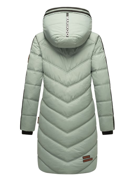 Marikoo Damen Winter Steppjacke – Armasa, lang mit Kapuze & Teddyfell - Image 4