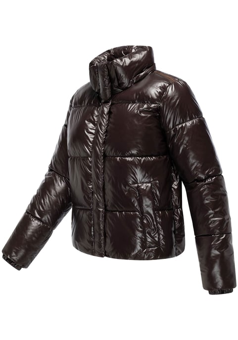 Marikoo Damen Winter Steppjacke Skyraa mit Kapuze & glänzendem Design - Image 4