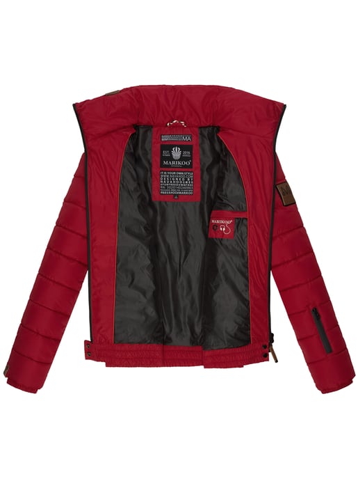 Marikoo Damen Steppjacke Poisen mit hohem Kragen & Teddyfleece-Taschen - Image 5